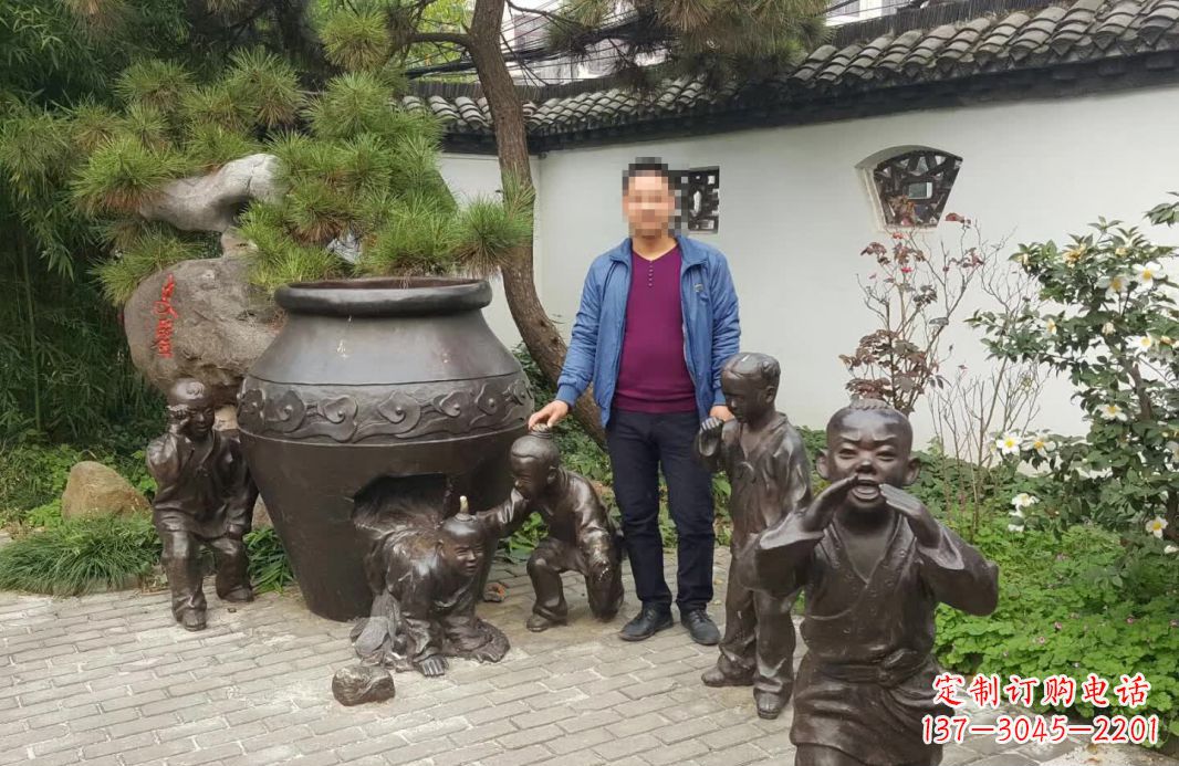 青海园林司马光砸缸铜雕