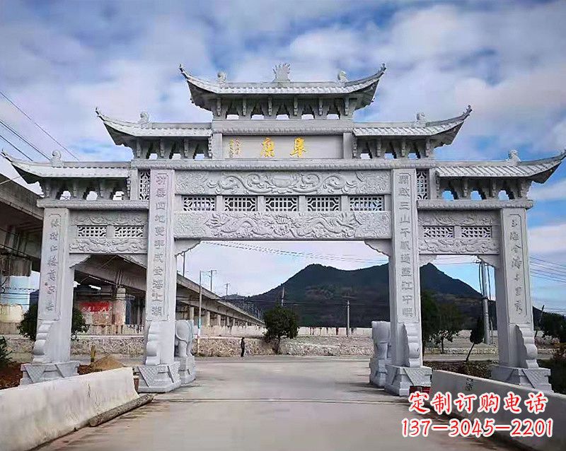 青海张掖石雕牌坊雕刻