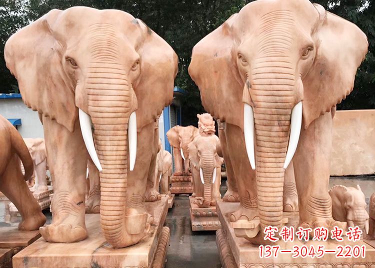 青海招财大象石雕
