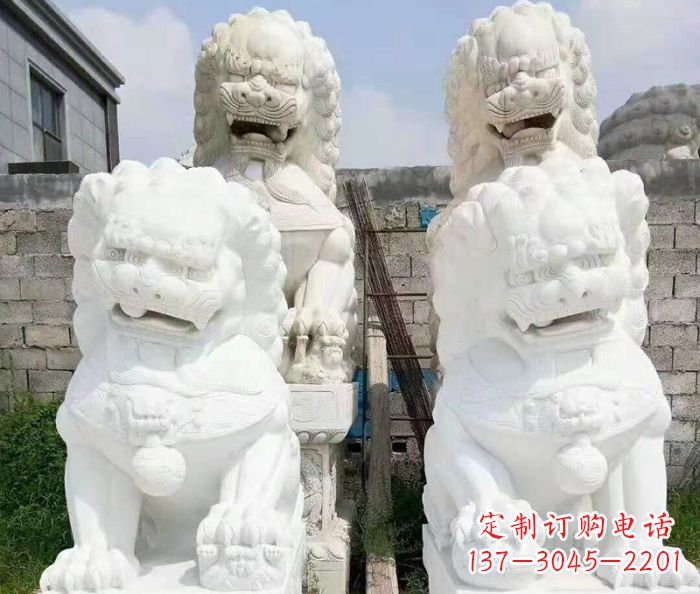 青海招财动物汉白玉狮子石雕