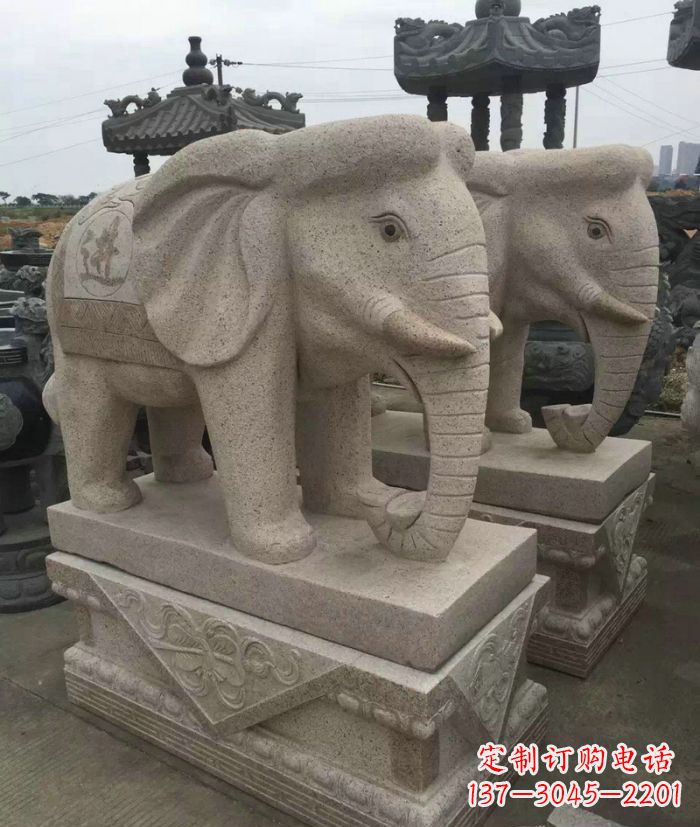 青海招财进宝大理石大象石雕