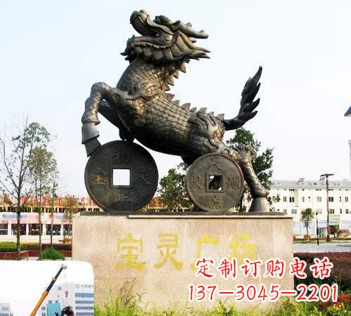 青海招财麒麟铜雕