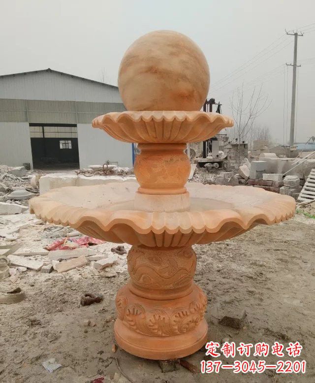 青海招财双层风水球石雕