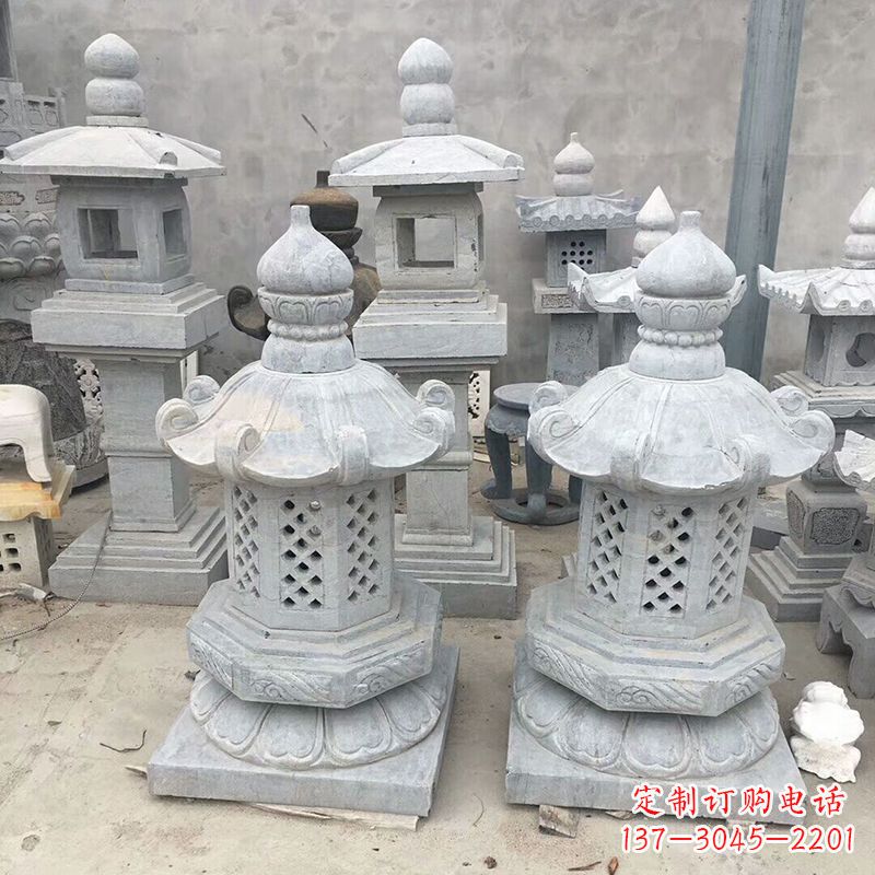 青海中式低墩石雕灯笼