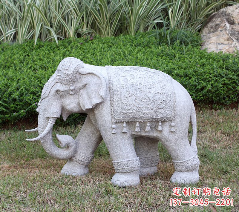 青海中式石雕大象