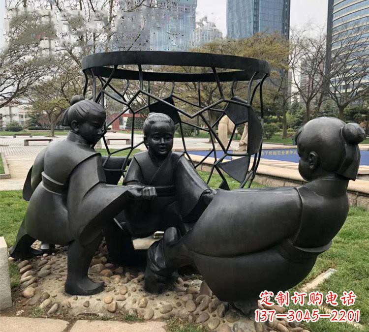 青海铸铜公园司马光砸缸儿童雕塑