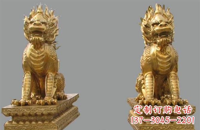 青海铸铜麒麟雕塑222