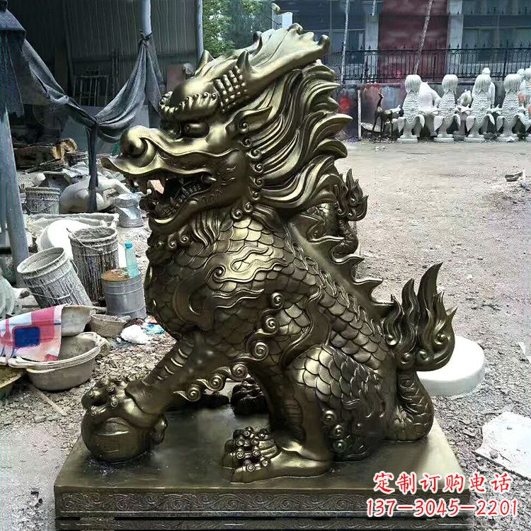 青海铸铜麒麟雕塑