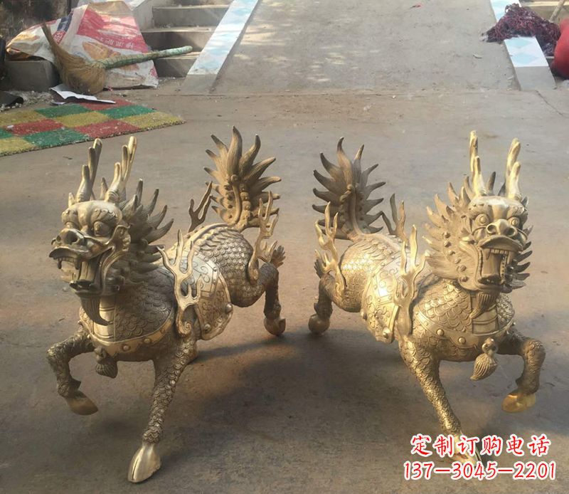 青海铸铜麒麟雕塑 (2)
