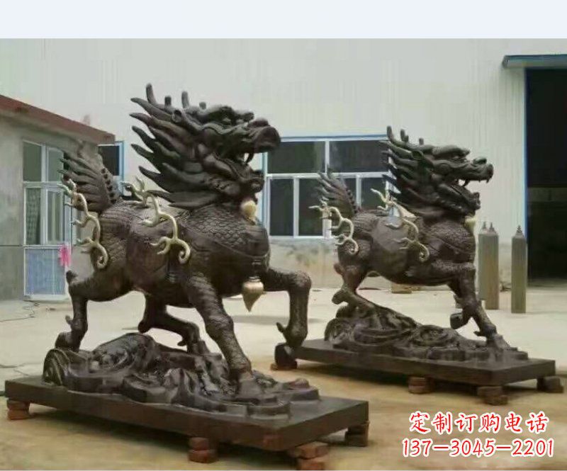 青海铸铜企业麒麟雕塑