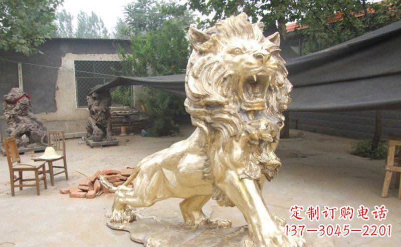 青海铸铜狮子铜雕 (3)