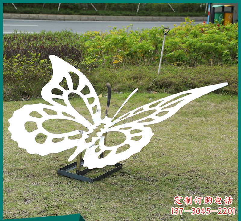 青海蝴蝶雕塑-公园景区创意不锈钢剪影蝴蝶雕塑